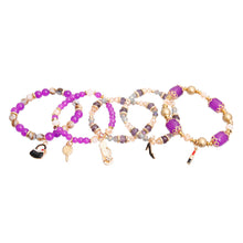 Cargar imagen en el visor de la galería, Purple Bead Fashion Charm Bracelets
