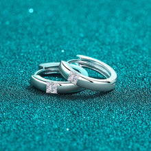 Load image into Gallery viewer, 925 Sterling Silver Moissanite Huggie Earrings
