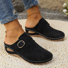 Cargar imagen en el visor de la galería, Suede Round Toe Wedge Sandals
