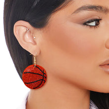 Cargar imagen en el visor de la galería, Orange Padded Basketball Earrings
