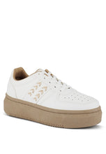 Load image into Gallery viewer, Monigue Faux Leather Cross Stitch Detail Sneakers
