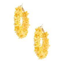 Load image into Gallery viewer, Yellow Daisy Covered Hoops
