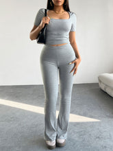 Load image into Gallery viewer, Short Sleeve Top and Pants Set
