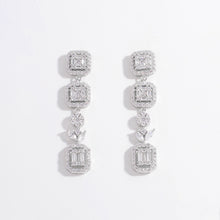 Load image into Gallery viewer, 925 Sterling Silver Inlaid Zircon Geometric Dangle Earrings
