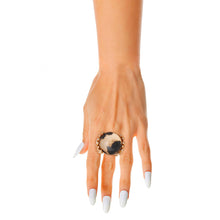 Cargar imagen en el visor de la galería, Cocktail Leopard Print Round Gold Stretch Ring
