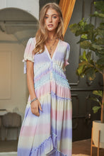Load image into Gallery viewer, V-Neck short Puff Sleeve Maxi Dress
