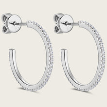 Cargar imagen en el visor de la galería, Inlaid Moissanite 925 Sterling Silver C-Hoop Earrings
