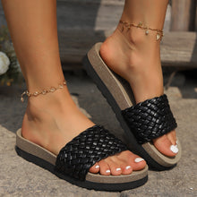 Cargar imagen en el visor de la galería, PU Leather Woven Platform Sandals
