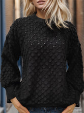 Load image into Gallery viewer, Openwork Round Neck Long Sleeve Sweater
