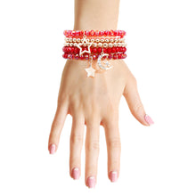 Cargar imagen en el visor de la galería, Red and Gold Glass Star Bracelets
