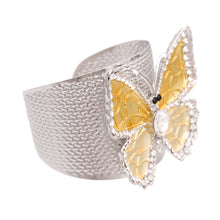 Load image into Gallery viewer, Rigid Metal Yellow Butterfly Cuff
