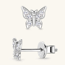 Cargar imagen en el visor de la galería, Moissanite 925 Sterling Silver Butterfly Stud Earrings
