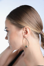 Load image into Gallery viewer, OVAL DROP SIMPLE HOOP EARRING
