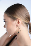 OVAL DROP SIMPLE HOOP EARRING