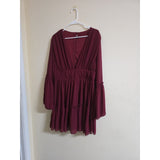 MISS Burgundy Long Sleeve Dress - PREOWNED