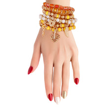 Cargar imagen en el visor de la galería, Yellow Bead and Pearl Love Bracelets

