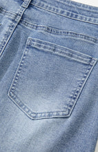 Load image into Gallery viewer, Distressed Raw Hem Heart Denim Skirt
