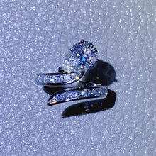 Load image into Gallery viewer, 3 Carat Moissanite Zircon 925 Sterling Silver Bypass Ring
