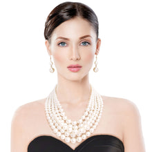 Cargar imagen en el visor de la galería, Cream Pearl Multi Strand Necklace Set
