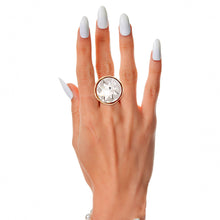 Cargar imagen en el visor de la galería, Gold Clear Round Cut Crystal Ring
