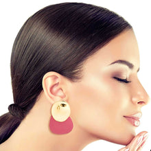 Load image into Gallery viewer, Pink and Gold Wooden Studs
