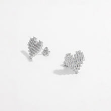 Load image into Gallery viewer, 925 Sterling Silver Inlaid Zircon Heart Stud Earrings
