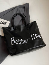 Cargar imagen en el visor de la galería, BETTER LIFE PU Leather Tote Bag
