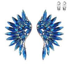 Cargar imagen en el visor de la galería, Sorority Royal Blue Rhinestone Wing Clip Ons
