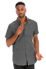 Cargar imagen en el visor de la galería, Weiv Men&#39;s Casual Short Sleeve Solid Shirts
