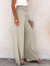 Cargar imagen en el visor de la galería, Full Size Decorative Button High Waist Pants

