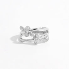 Load image into Gallery viewer, Inlaid Zircon 925 Sterling Silver Crisscross Ring
