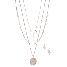 Load image into Gallery viewer, Silver Layered Religious Cross Chain
