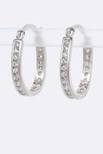 Load image into Gallery viewer, Petite CZ Oval Hoop Earrings

