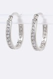 Petite CZ Oval Hoop Earrings