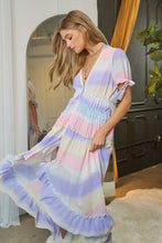 Cargar imagen en el visor de la galería, V-Neck short Puff Sleeve Maxi Dress
