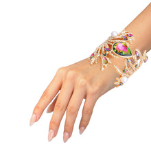 Cargar imagen en el visor de la galería, Pink Green Gold Branched Crystal Cuff

