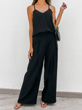 Load image into Gallery viewer, Spaghetti Strap Cami and Wide Leg Pants Set
