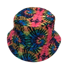 Load image into Gallery viewer, Rainbow Tie Dye Reversible Bucket Hat
