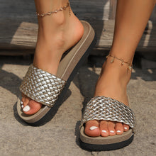 Cargar imagen en el visor de la galería, PU Leather Woven Platform Sandals
