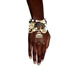 Cargar imagen en el visor de la galería, Matte Black and White Black Girl Magic Bracelets
