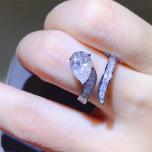 Load image into Gallery viewer, 3 Carat Moissanite Zircon 925 Sterling Silver Bypass Ring
