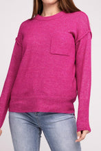 Cargar imagen en el visor de la galería, Melange Hi-Low Hem Round Neck Sweater
