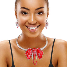 Load image into Gallery viewer, Red Elephant Head DST Collar Necklace
