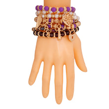 Cargar imagen en el visor de la galería, Purple Bead and Pearl Love Bracelets
