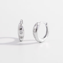 Load image into Gallery viewer, 925 Sterling Silver Inlaid Zircon Huggie Earrings
