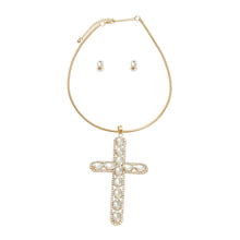 Load image into Gallery viewer, Gold Rigid Collar Elegant Cross Necklace
