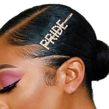 Load image into Gallery viewer, Gold PRIDE Sparkle Hair Pin
