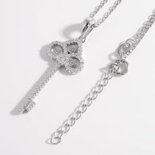 Load image into Gallery viewer, 925 Sterling Silver Inlaid Zircon Key Shape Necklace
