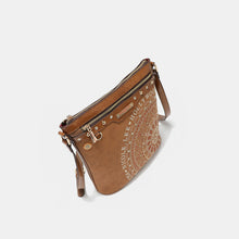 Cargar imagen en el visor de la galería, Nicole Lee USA Metallic Stitching Embroidery Inlaid Rhinestone Crossbody Bag
