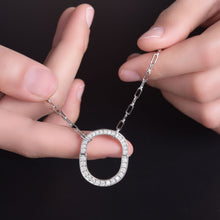 Cargar imagen en el visor de la galería, 925 Sterling Silver Inlaid Moissanite Pendant Necklace
